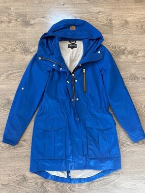 Mackage Royal Blue Hooded Raincoat - XS